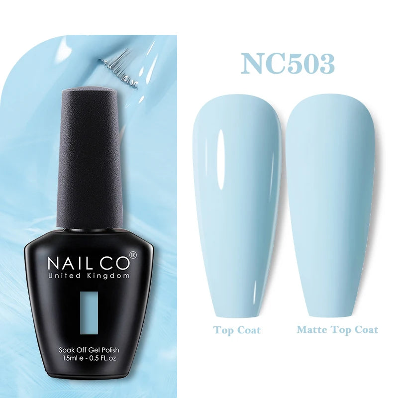 NAILCO Vernis Semi Permanent UV Gel Nail Polish Black White Color Nails Art Manicure TOP BASE Varnish Hybrid Nail Professionals