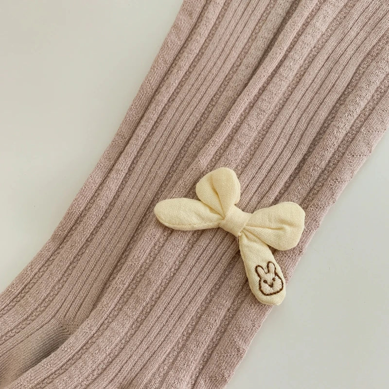Baby Tights Leggings for Spring Autumn High waist Combed Cotton Bow Infant Girls Pantyhose