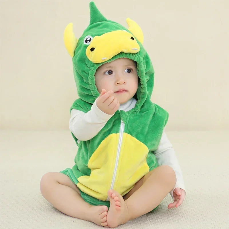 Winter Baby Rompers Baby Pijamas Halloween Ghost Bat Shark Deer Animal Cartoon Hooded Jumpsuits Cosplay Costume Boys Girl Pajama