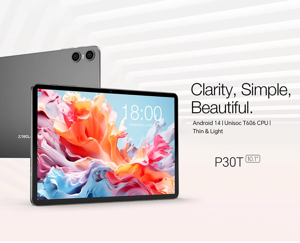 Teclast P30T Set 10.1" Tablet Android 14 T606 8-core Max 12GB RAM 128GB ROM 6000mAh Keyboard/Case/Mouse/Stylus/Headphone/Stand