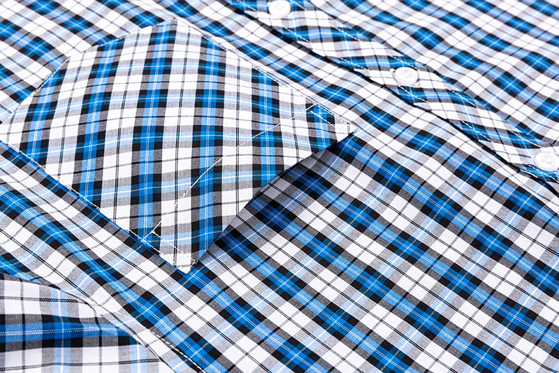 Men's Plaid Shirts Plus size 100% Cotton Long Sleeve Young Boy Streetware Clothing Soft Confortable Daily Smart Shirt Casual Top