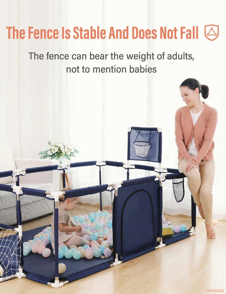 PANGDUBE Baby Playground Playpen for Baby and Toddlers Thicken Steel Pipes & Cloth Baby Fence Play Park Baby Activity Fence