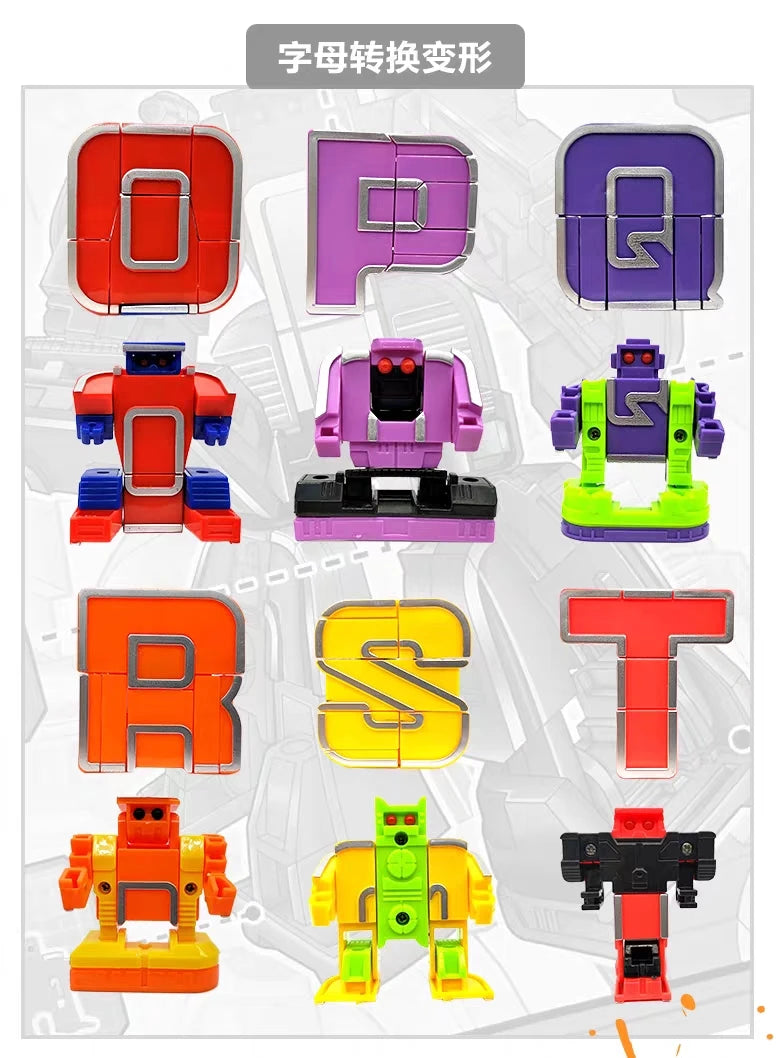 Alphabet Robot Transformation Toys, 26 Letters A-Z Deformation Robot for Kids Education