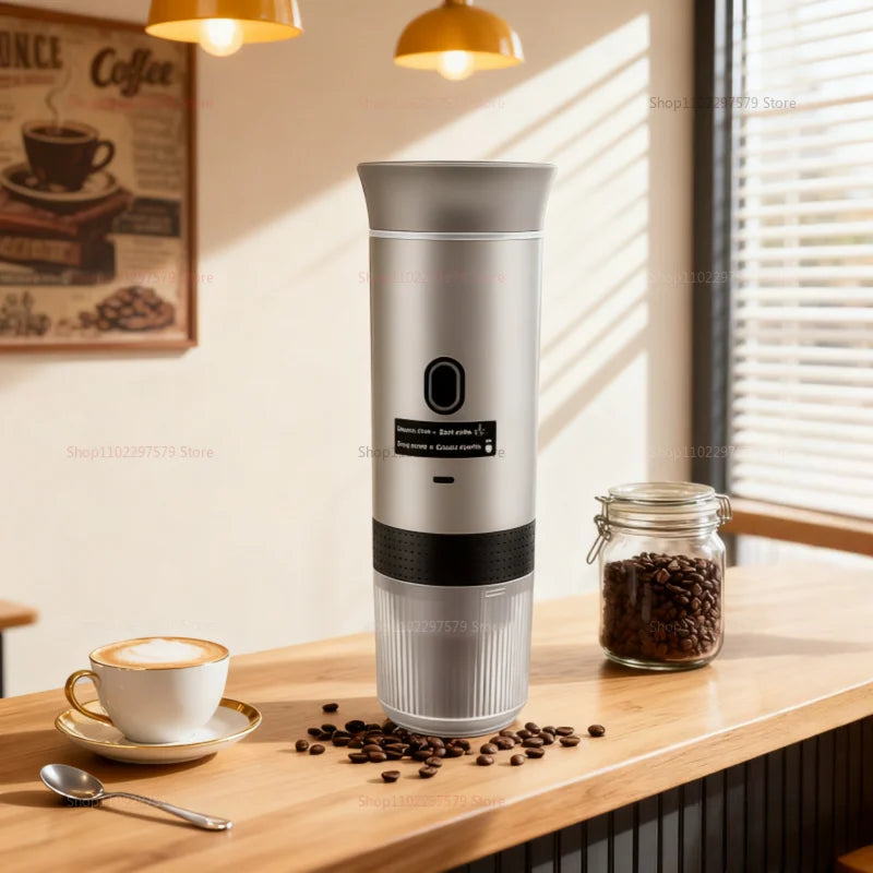 Wireless Electric Portable Coffee Machine for Car & Home Camping Coffee Maker 3-in-1 Capsule Powder Travel Espresso Machine