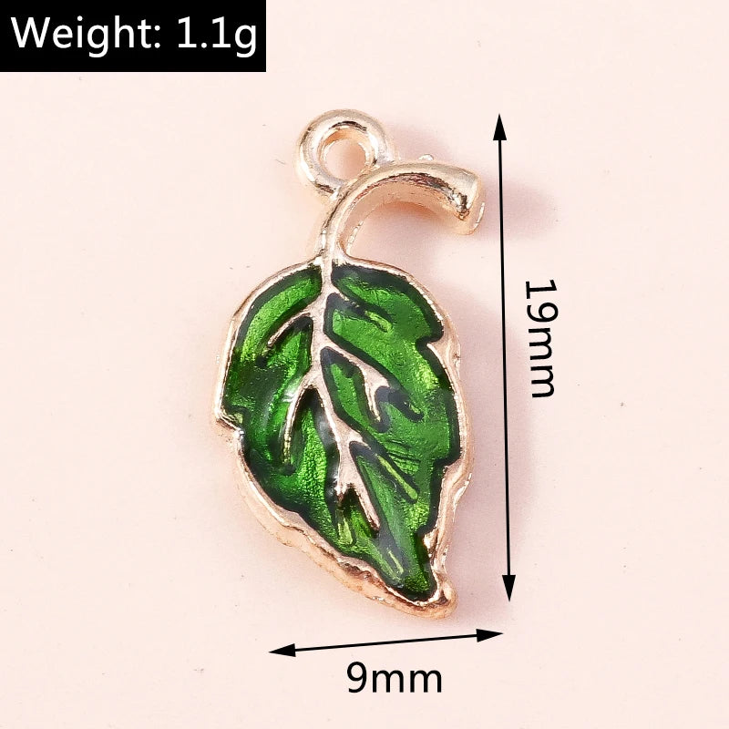 10pcs 18*20mm Enamel Fall Maple Leaf Charms Pot Leaf Thanksgiving Necklace Pendant Diy Jewelry Making Accessories