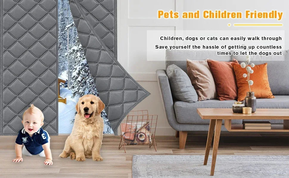 Thickened Household Winter Door Curtain,cold Proof Warm Cotton,magnetic Insulation and Insulation,household Windproof Curtain