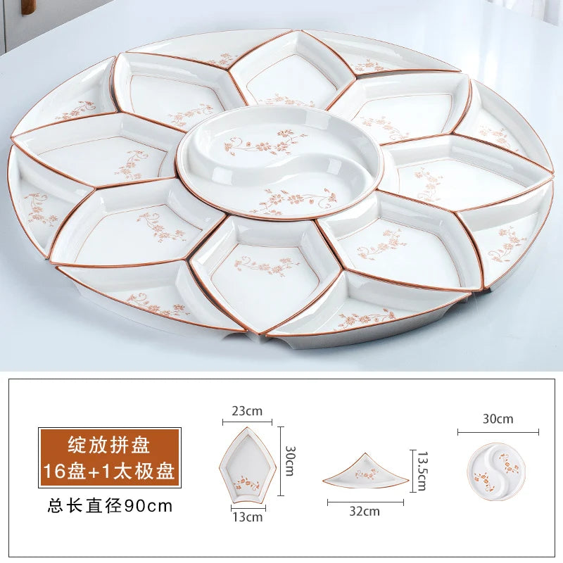 Vintage Ceramic Plate Set Microwaveable Dining Bowls Home Dinnerware Plates Set Dishes Full Tableware Pratos De Jantar Dishes