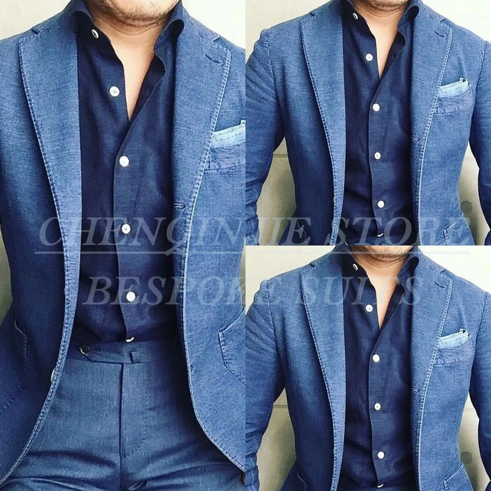 Ensemble de costumes 2 pièces Denim personnalisé