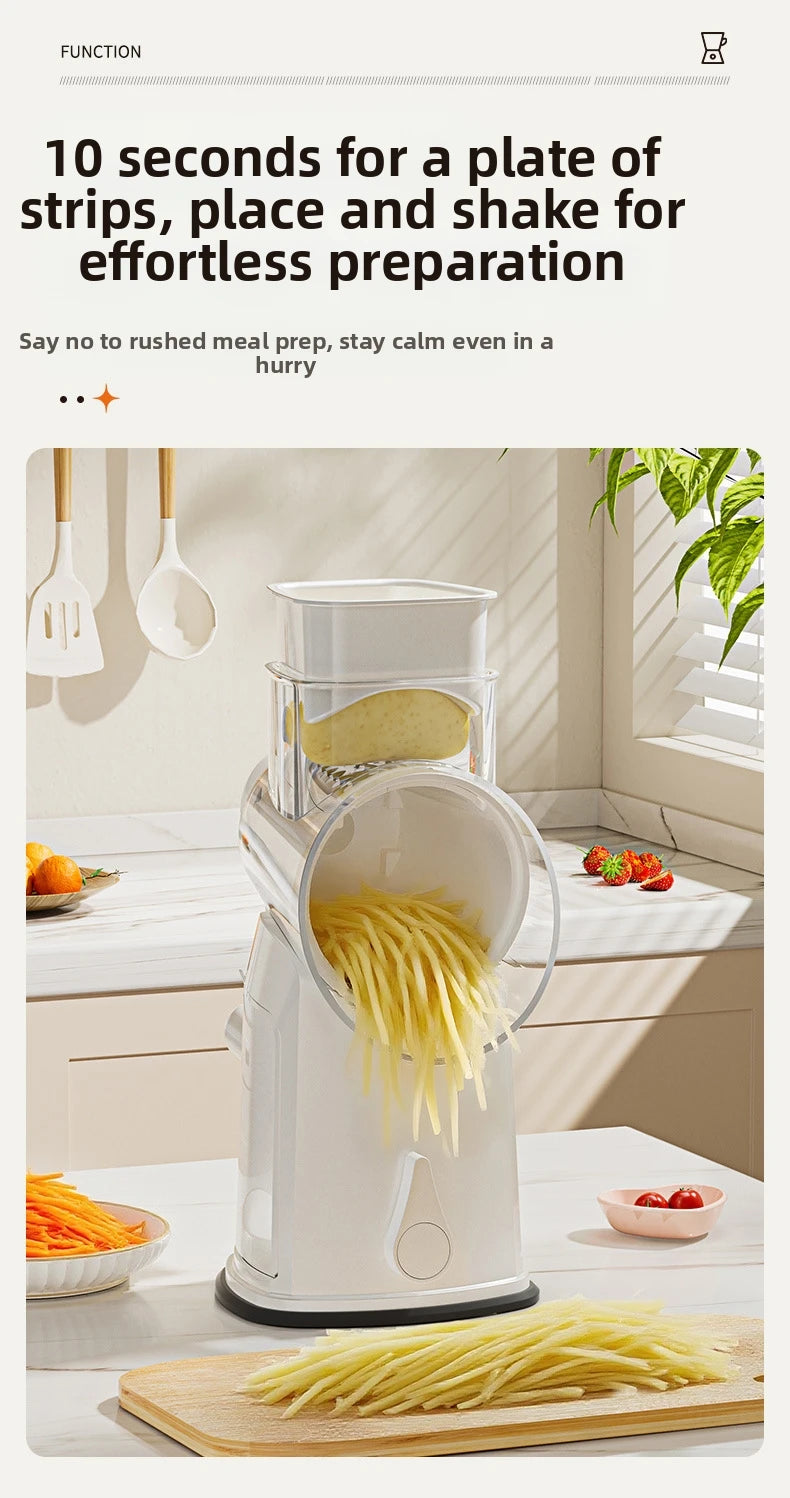 Household Manual Slicer, Stainless Steel Multi-Blade Design, Non-Slip Base, Portable And Easy To Clean, Kitchen Artifact