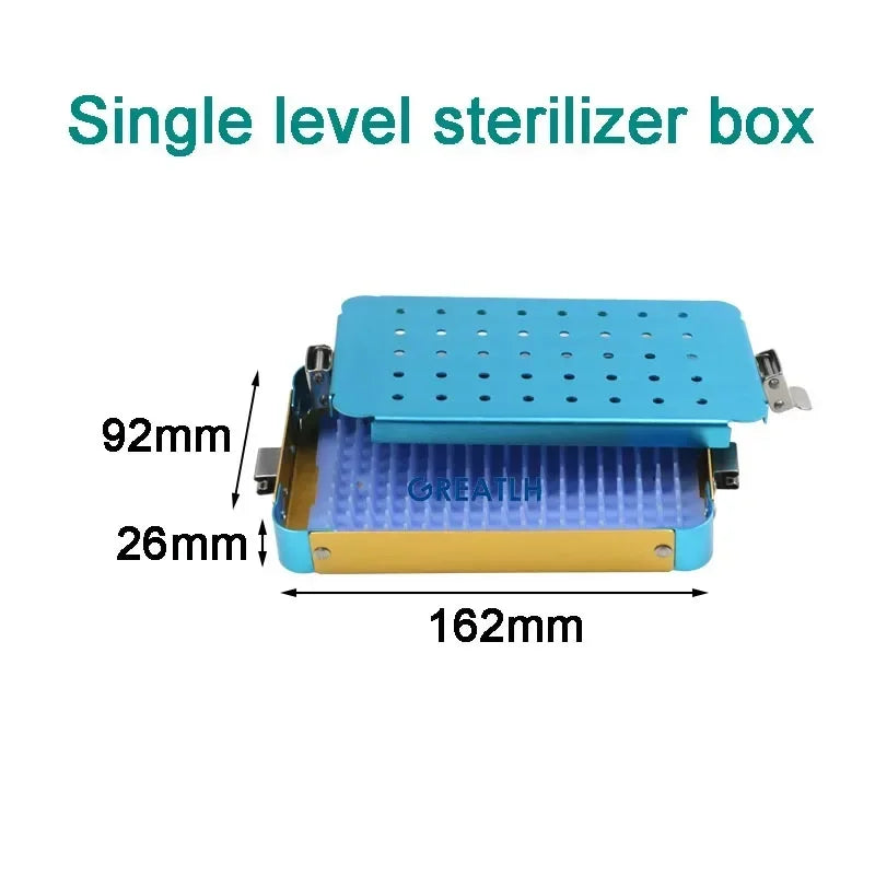 Disinfection Box Sterilization Tray Box Case with Silicone Pad Autoclavable Box