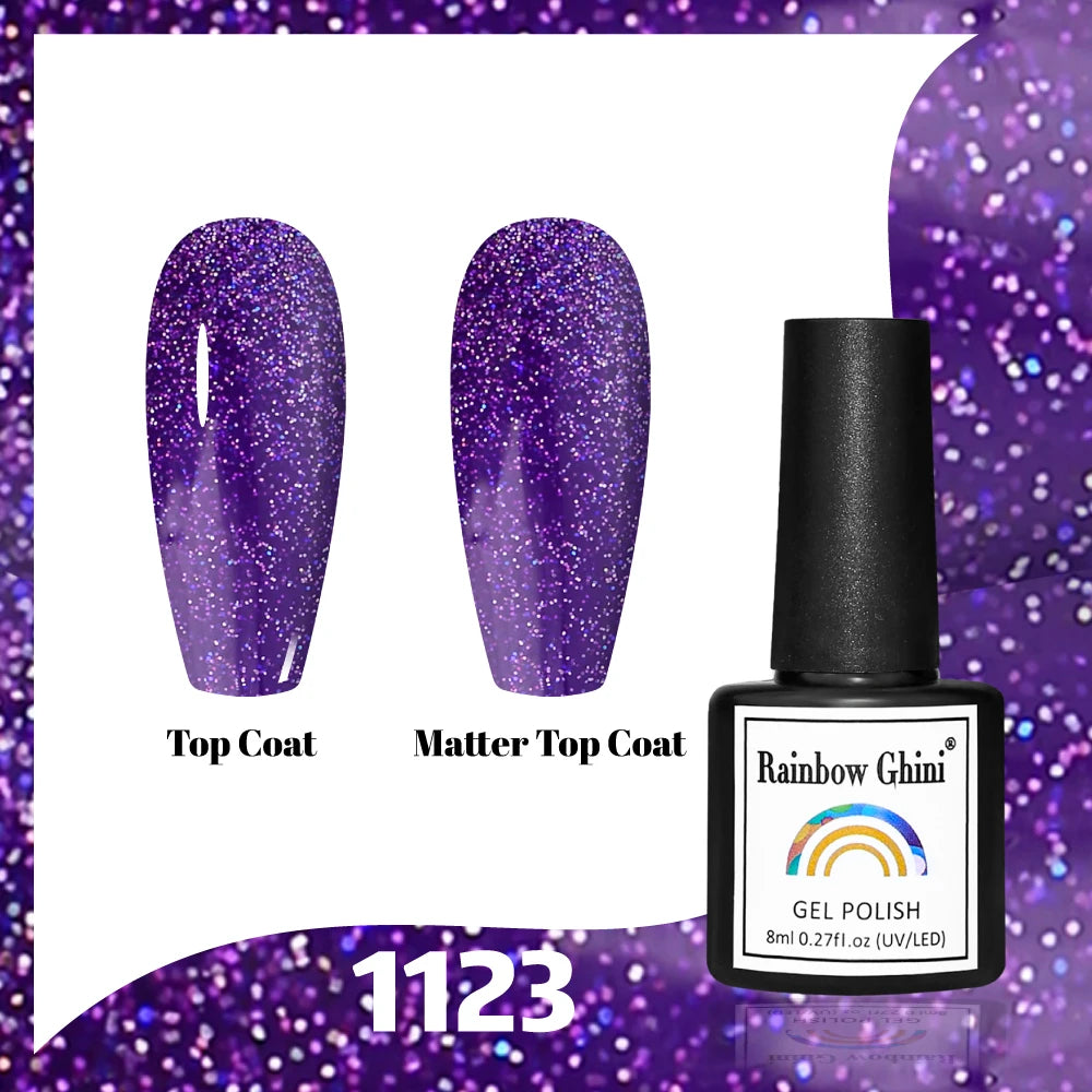 Gel Vernis à ongles semis permanents Paillettes 8Ml 150 couleurs