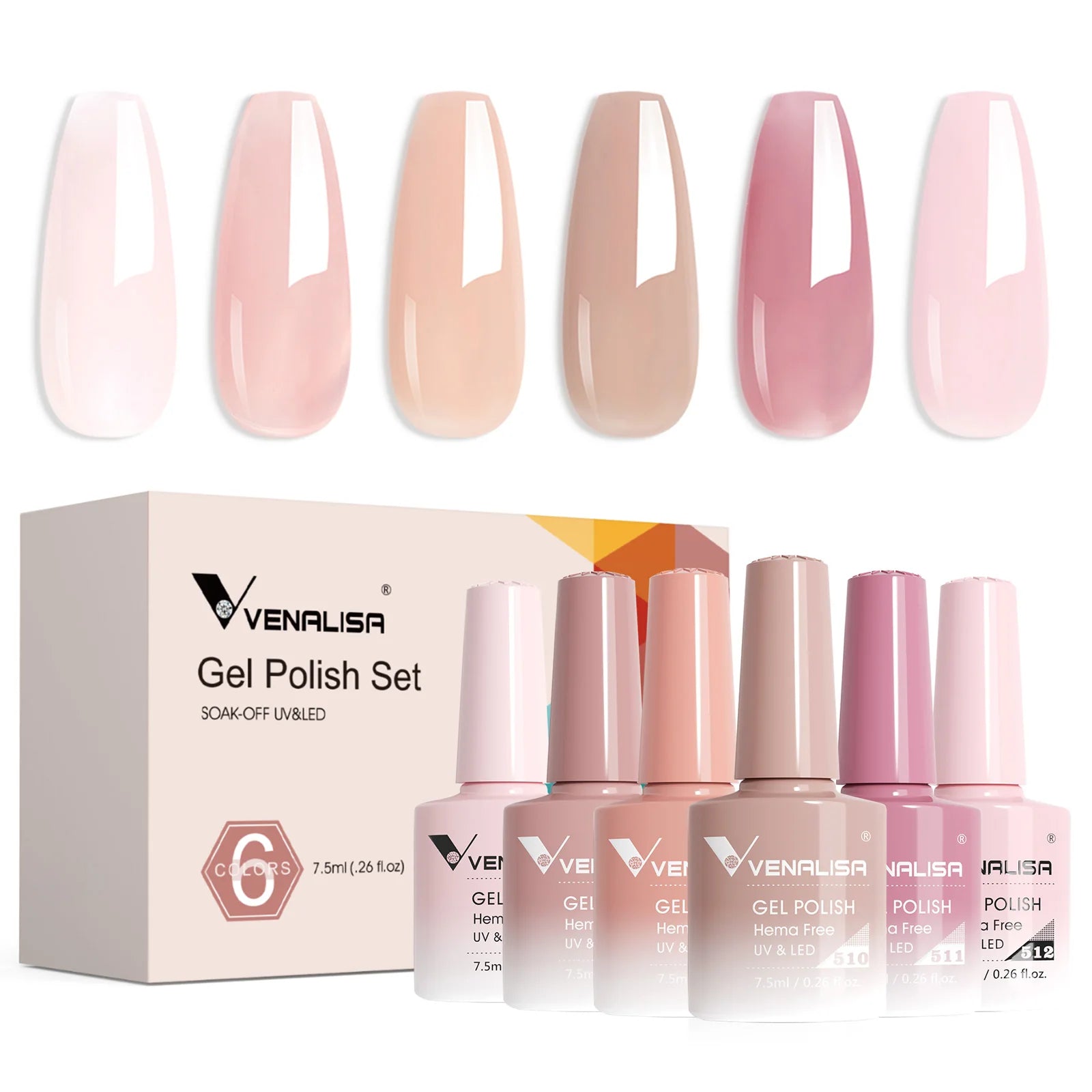 Kit de vernis à ongles en gel 6 couleurs