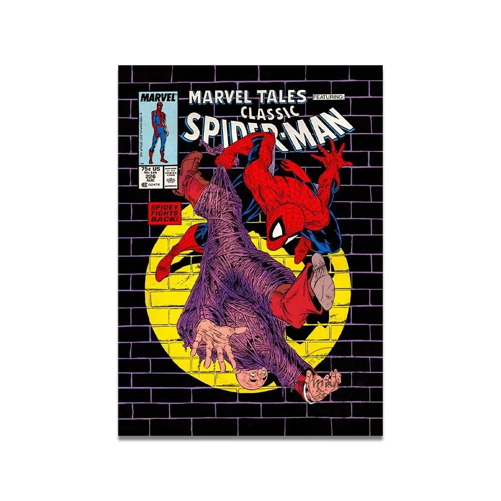 Marvel Vintage Comics Amazing Classic Spiderman Print Wall Art  Amgazine Poster Canvas Paintings Home Decor Pictures Best Gift