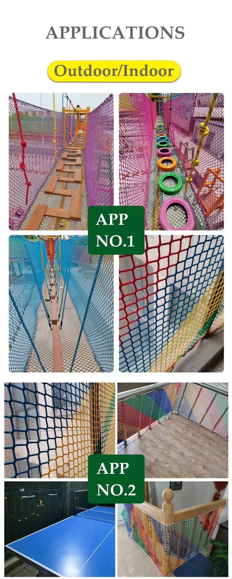 4mm Knotless Rope Net For Children's Playground Safety Fence No Knot Trampoline Stairs Anti Fall Mesh Netting