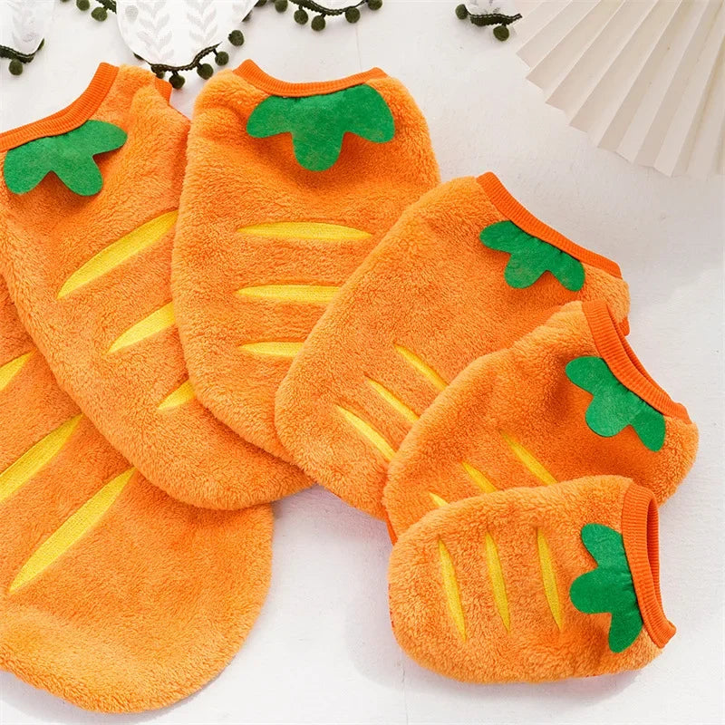 New Pet Dog Winter Warm Carrot Clothes Dog Plus Fleece Sweater Cat Clothing Supplies Designer Dog Clothes Cat Clothes