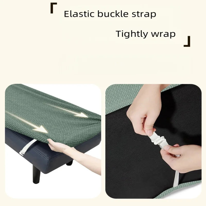 1PC Stretch Jacquard Dining Bench Cover Living Room Anti-Dust Removable Bench Slipcover Washable Bench Seat Protector