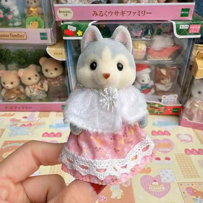 Original Japanese Sylvanian Families New Home Toy Chaisan Flocking Mini Cute Ornament In Stock Doll Toys Kids Gifts