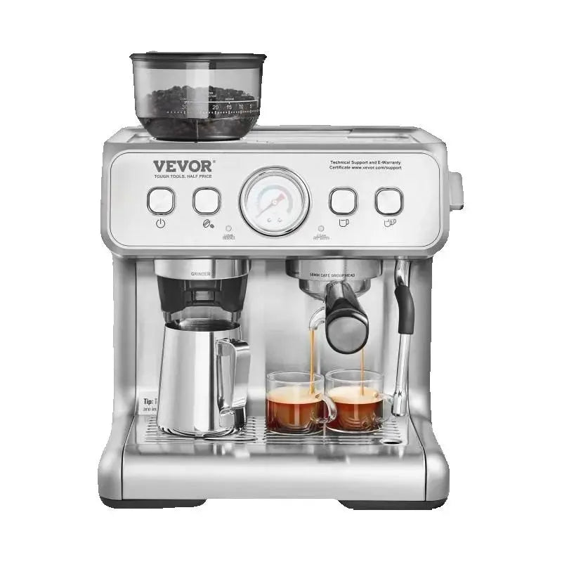 SucceBuy Espresso Machine with Grinder 15 Bar Semi-Automatic Espresso Coffee Maker with Milk Frother Steam Wand