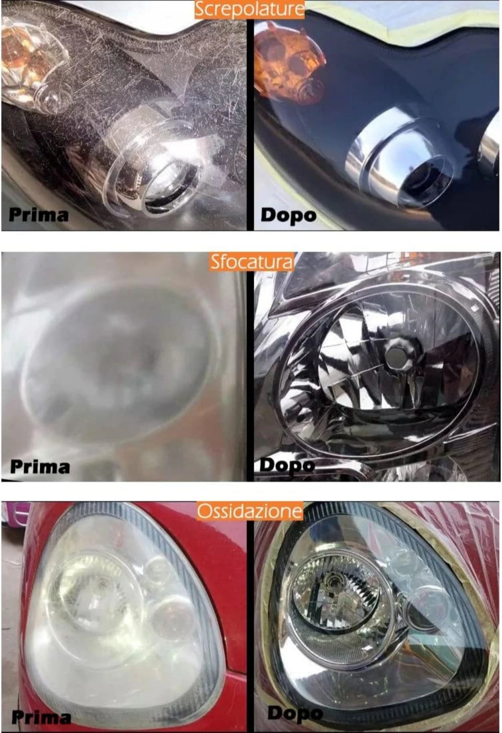 Full Headlight Restoration Kit 2×800ML Polymer Liquid Restoration Headlights Renovation Polishing Kit