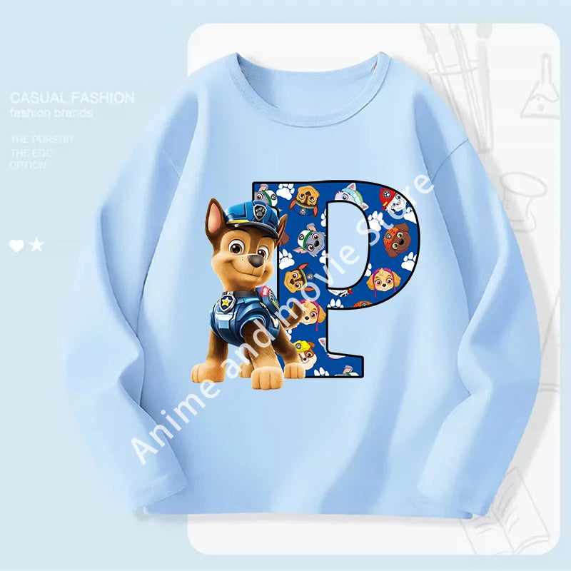 Paws Patrols Chases Child Long Sleeve Boys T-shirt Children Casual Clothing Cartoon Cute Printed Sweatshirt Anime New Kids Gifts