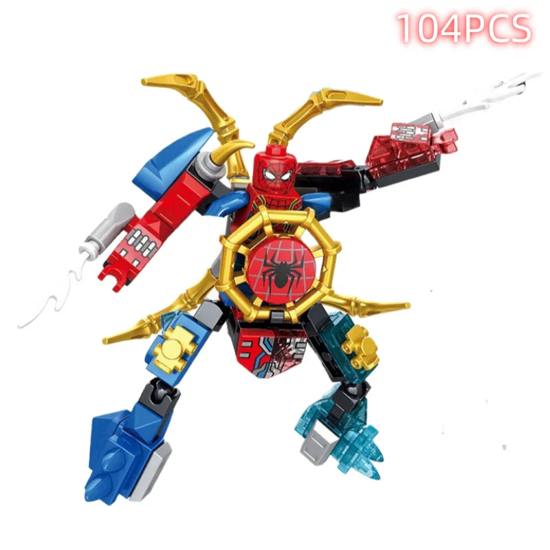 Disney Building Blocks Mini Model Figures Compatible Spiderman Iron Man Venom Captain Hawk Deadpool Technic Armor City Gift Toys
