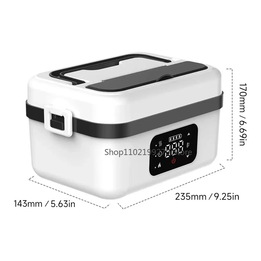Boîte à déjeuner Portable sans fil, boîte à Bento chauffante sans eau, boîte à déjeuner isolée de grande capacité pour voyage/bureau, écran LCD, 2025