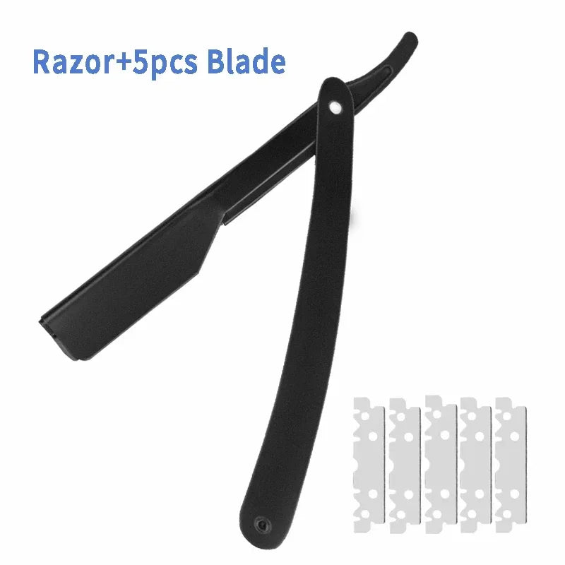 Rasoir de barbier coupe de cheveux barbe sourcils rasage outils dépilation manuelle rasoirs à bords droits