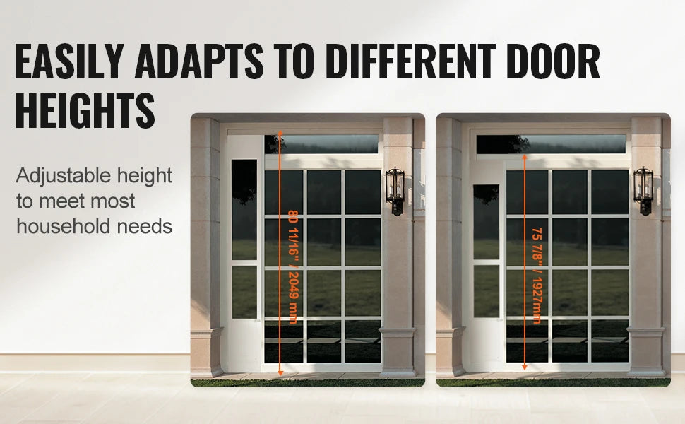 SucceBuy Dog Door Sliding Glass Door Adjustable Height Doggy Door Sliding Doors Aluminum Frame Tempered Glass Pet Door