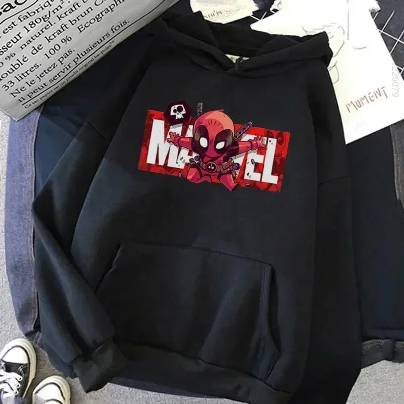 Daily Marvel Printed Men Hoodies Cartoon Hipster Spiderman Creative Fashion Graphic Trendy Autumn Winter Male Sweatshirts
