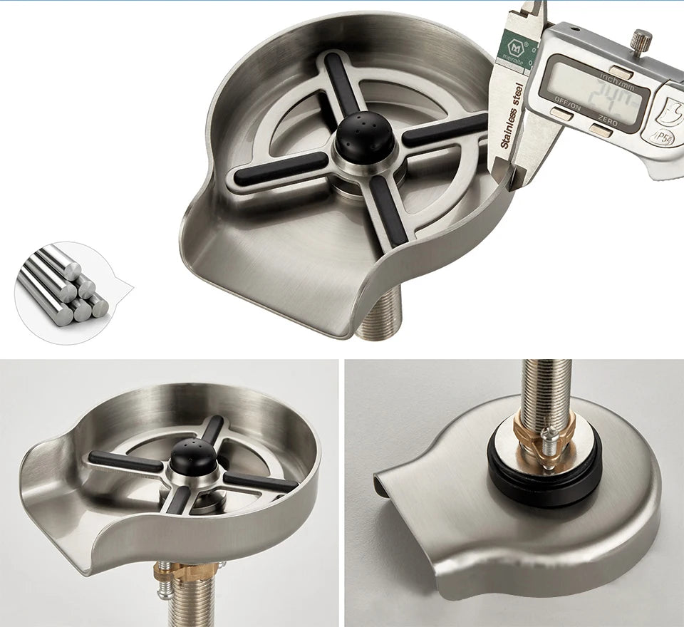 VGX Automatic Cup Washer Rinser Glass Cup Washer Bar Beer Milk Tea Cup Cleaner Faucet Stainless Steel 304 Kitchen Accessories