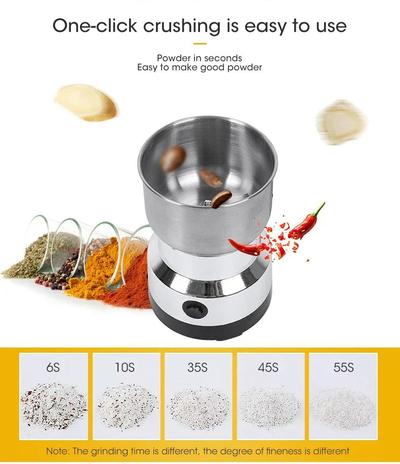 Mini Electric Grinder 300ml Ultrafine Pulverizer for Baby Food Coffee Spice Pepper Grain Mill with 2/4 Blades for Household Use