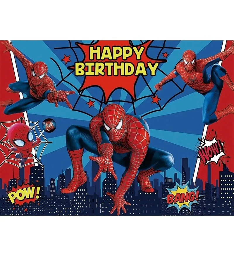 MARVEL Photography Backgrounds for Kids Birthday Party Spiderman Iron Man Hulk Banner Children Portrait Custom Photo Backdrops