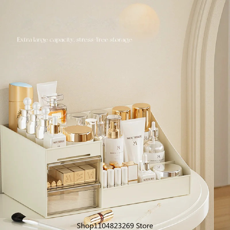 Boite de rangement de bureau, boîte de maquillage de style tiroir transparent