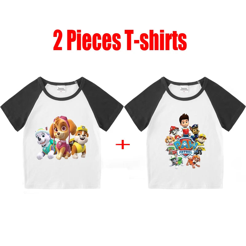 Children's PAW Patrol T-Shirt Kids Clothes Boys Girls Summer Cartoon Tops Short Sleeve Clothes 100% Cotton Baby Clothing