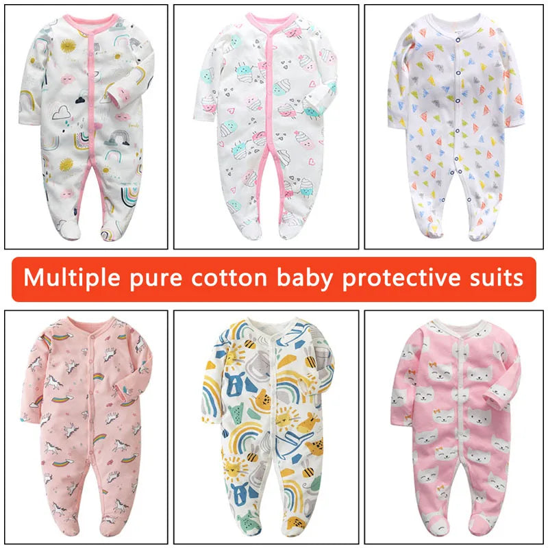 Newborn Infant Baby Boy Girl Jumpsuit 3-12Months Solid Color Long Sleeve Romper Casual Fall Spring Toddelr Clothing Baby Clothin