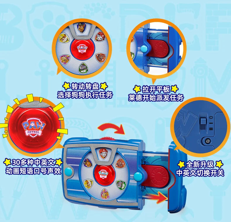 Original PAW Patrol Ryder Pup Pad Tablet Mission Launcher Rescue Team Dog Calling Pad Kids Toys Cosplay Sounding Toys Anime Doll