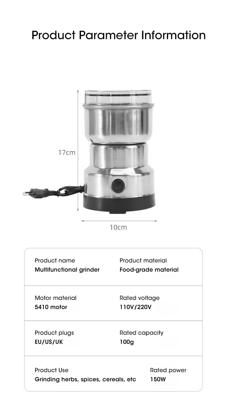 Mini Electric Grinder Household 300ml Ultrafine Baby Food Pulverizer Coffee Grinder Spice Pepper Grinder Grain Mill 4 Blades