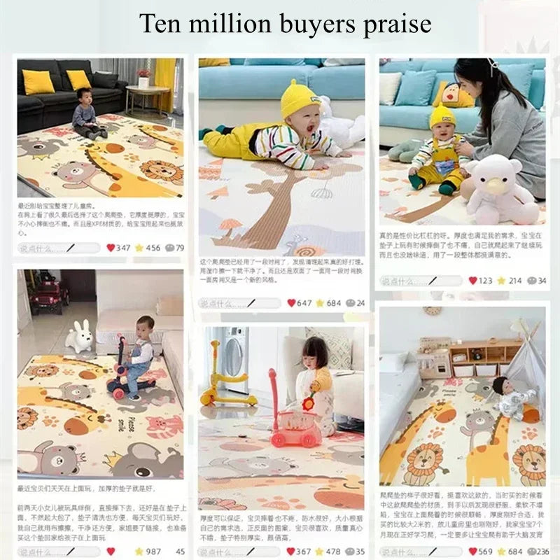 New 1CM EPE Crawling Play Mats Baby Activity Gym Folding Carpet Baby Game Mat for Children's Safety Mat Rug Non-toxic 200x180cm