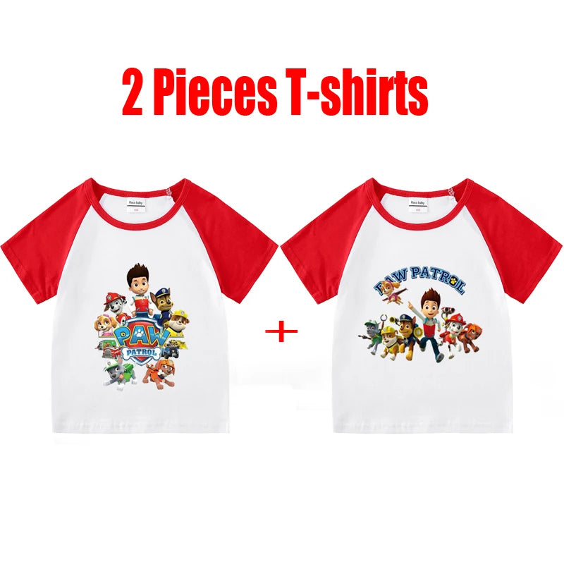 Children's PAW Patrol T-Shirt Kids Clothes Boys Girls Summer Cartoon Tops Short Sleeve Clothes 100% Cotton Baby Clothing