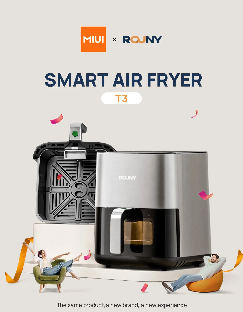 5L Air Fryer, Electric Hot fryer Oven Oilless Cooker with Touch Control & Nonstick Basket & Visible Window, Family Size