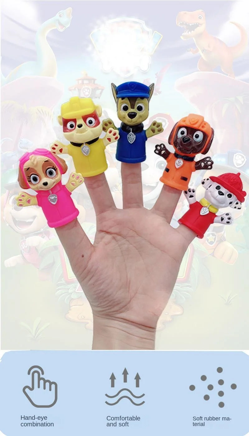 Paw Patrol Chase Cartoon Hand Doll Toy Finger Puppet Role Play Tell Story Silicagel Cloth Doll Educational Toy for Children Kids