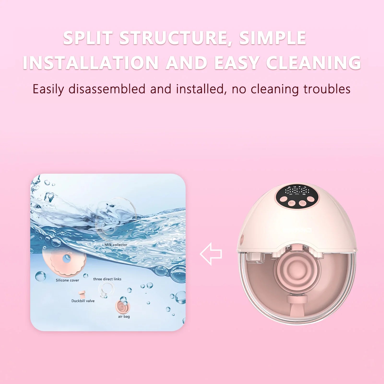 Hands Free Breast Pump 4 Modes 12Levels Auto Stop Wearable Breast Pump BPA-free Safe Double-Sealed Electric Cordless Breast Pump