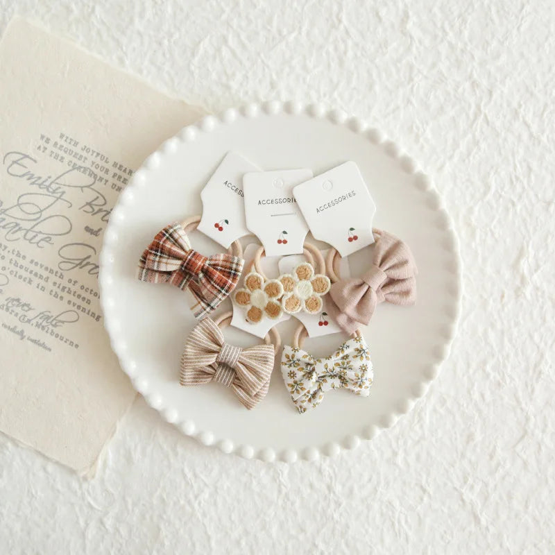 Elastic Hair Bow for Children, Children's Headwear, Hair Accessories for Girls, Cute Hair ties, Lovely Hair Rope, 10Pcs per Lot