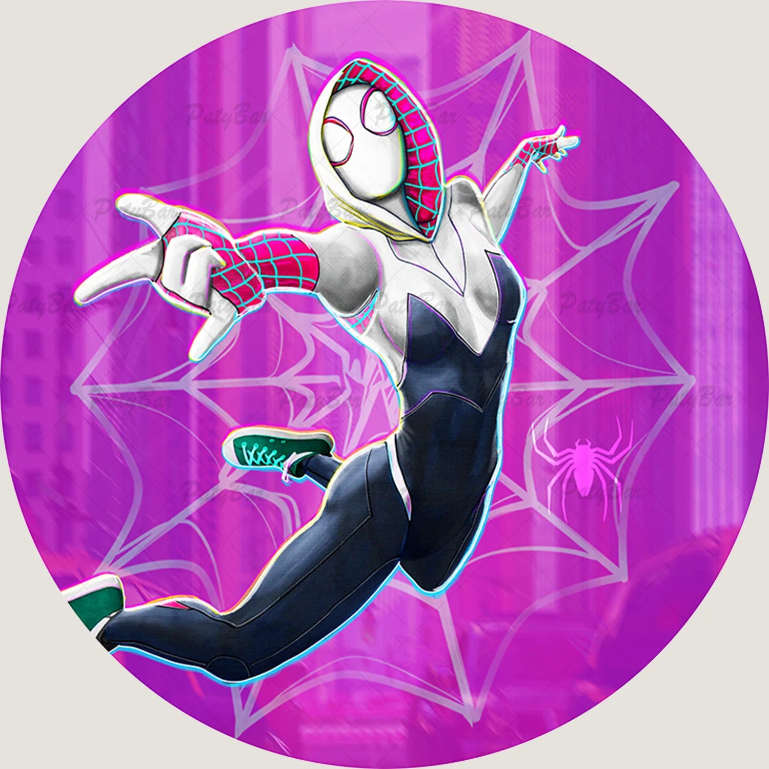 Round Spidey and Amazing Friends Background Kids Birthday Party Backdrop Spider Circle Banner Photography Studios Props