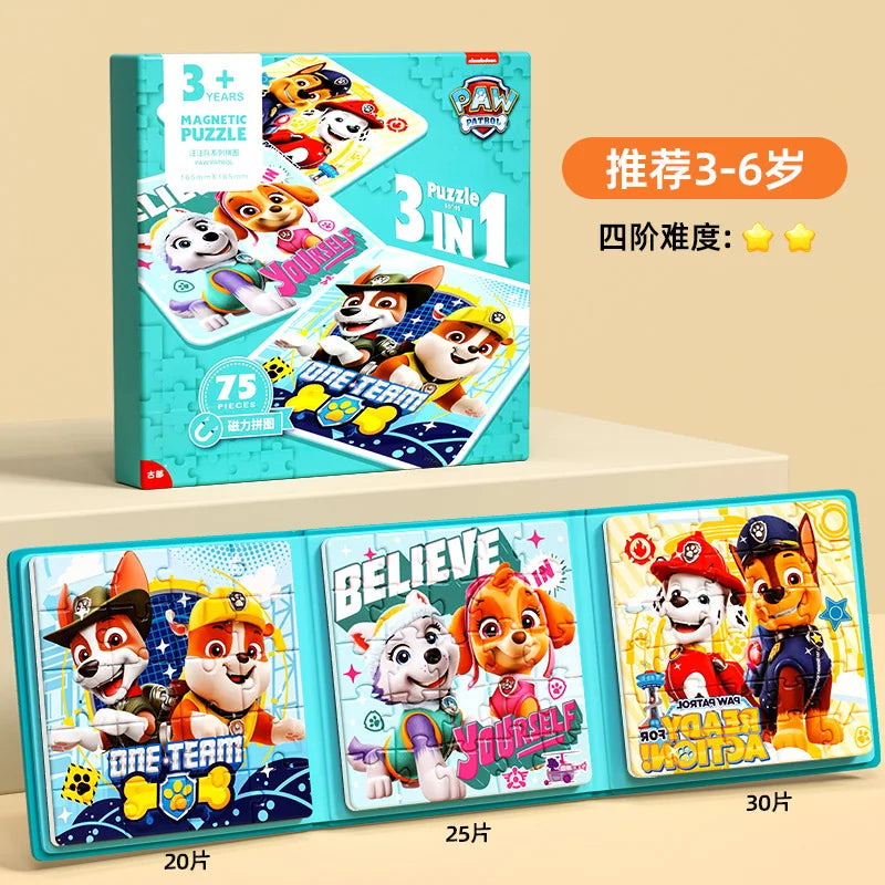 Paw Patrol Magnetic Puzzle For Children Aged Magnetic Puzzle Toys For Boys And Girls Intellectual Birthday Gifts Magnetic Toys