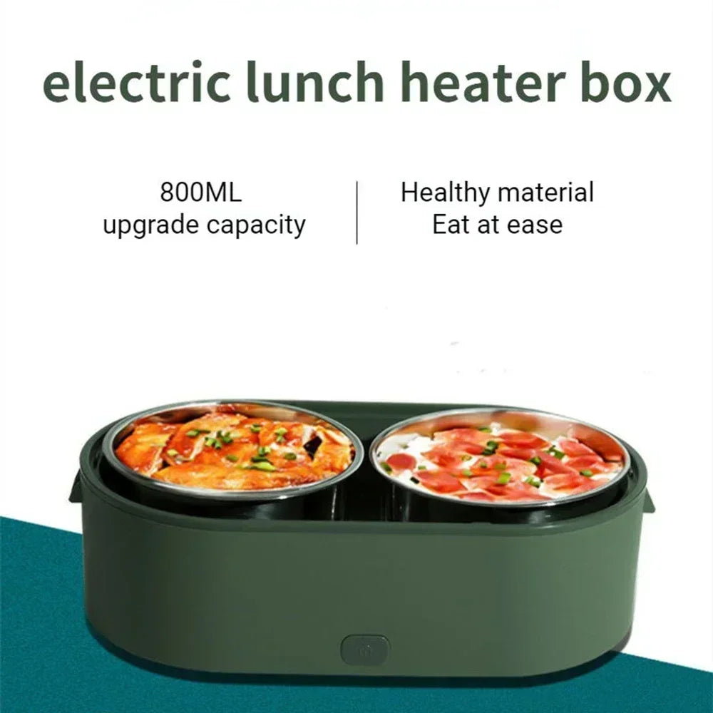 Electric Mini Lunch Box USB Charging Food Heater Container Car Home Travel Portable Rice Cooker Warmer Stainless Steel Bento Box