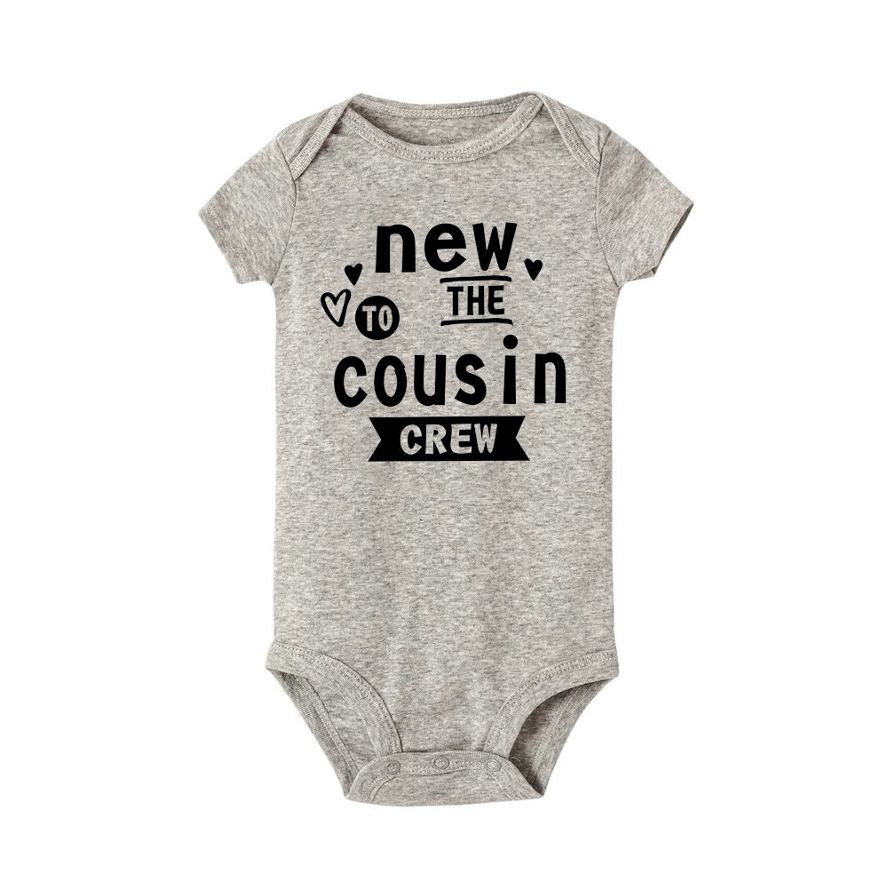 New To The Cousin Crew Print Newborn Bodysuit Baby Boy Girl Short Sleeve Romper Summer Baby Toddler Clothes Infant Shower Gifts