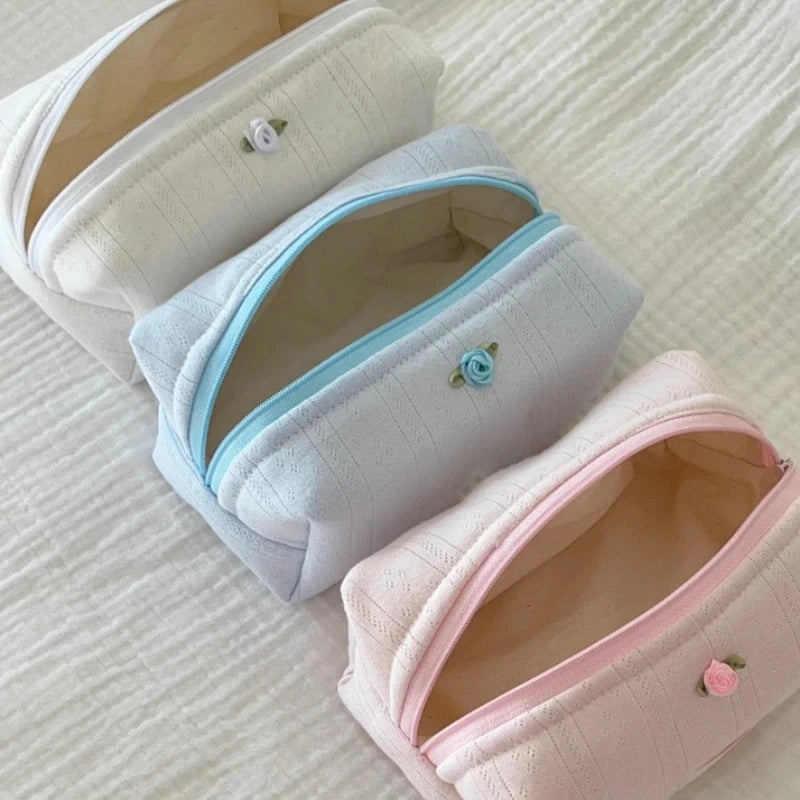 Fashion Makeup Case Elegant Sweet Floral Cosmetic Lipstick Bag Portable Large Capacity Travel Organizer Cosmetic Toiletry Pouch