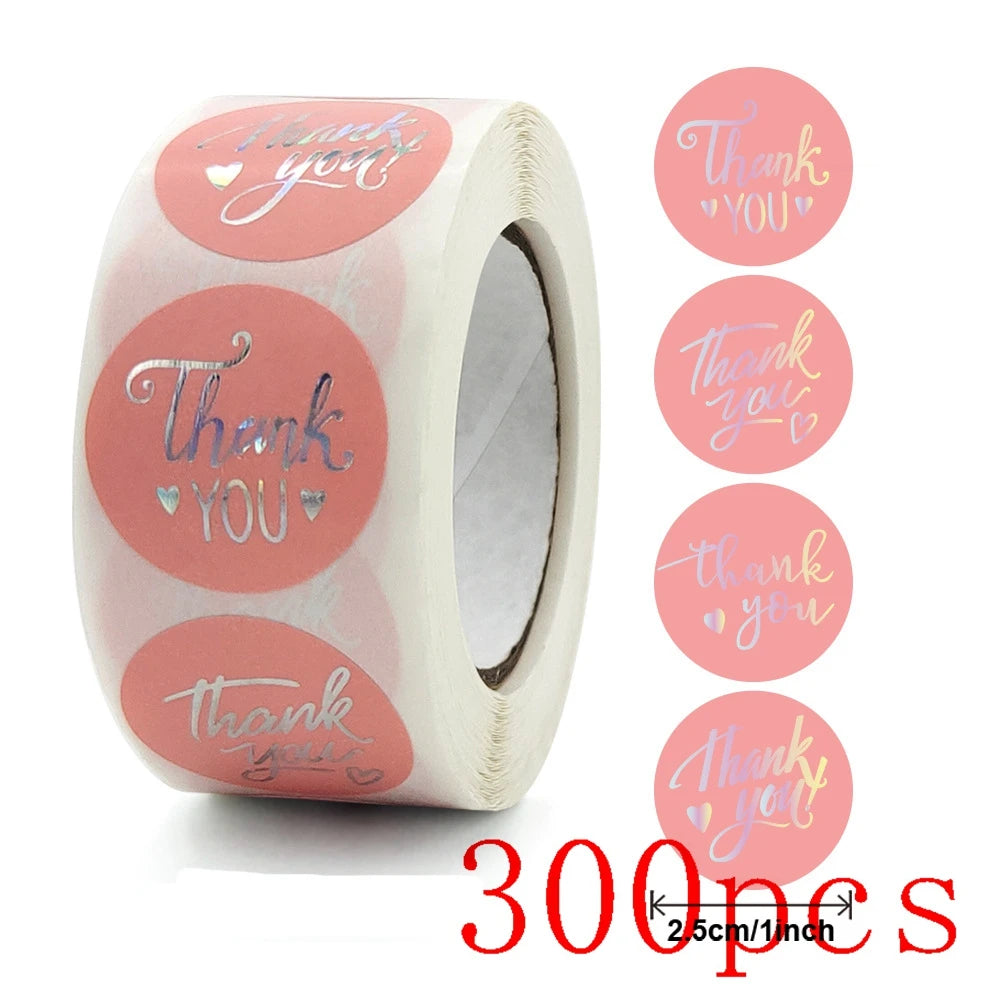 100-500pcs Thank You Sticker Holiday Decor Sticker Wedding Party Gift Sticker Birthday Gift Box Sticker Baking Labels