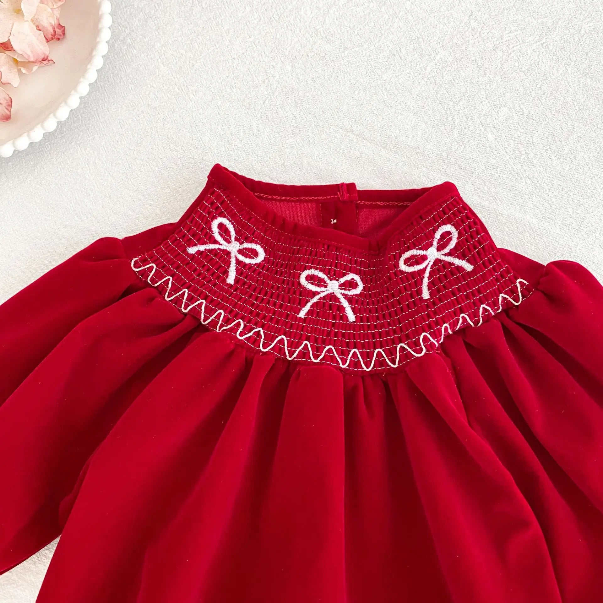 2025 Christmas 0-24M Baby Girls Jumpsuit Casual Bow Embroidered Long Sleeves Newborn Romper Christmas Party Toddler Cute Clothes